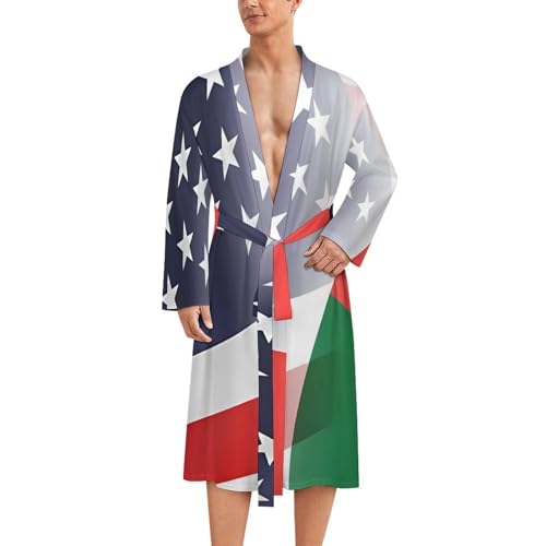 Albornoz hombre Madagascar Estados Unidos, ropa de dormir suave y bata manga larga ligera