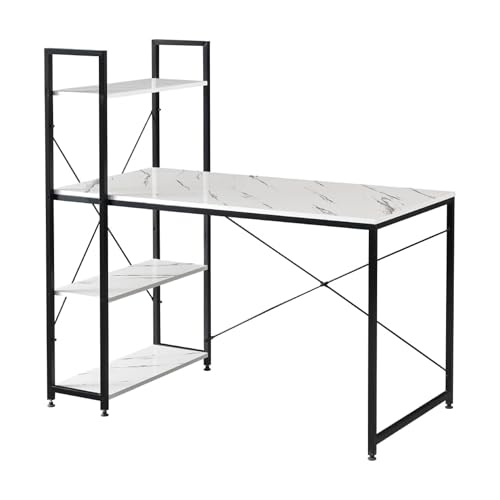 Muebles y Jardín, Office Product Escritorio Minimalista - Escritorio Oficina - Escritorio En L - Escritorio para Computadora de MDF con Repisas - Ideal para Home Office - Estilo Minimalista...