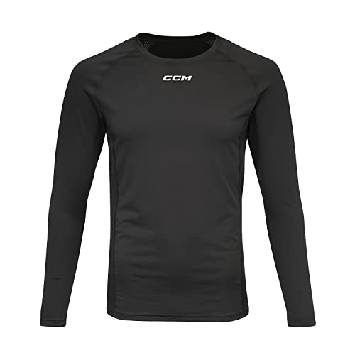 CCM Performance Compression Langarm-Top für Herren (Größe: XL, Schwarz)