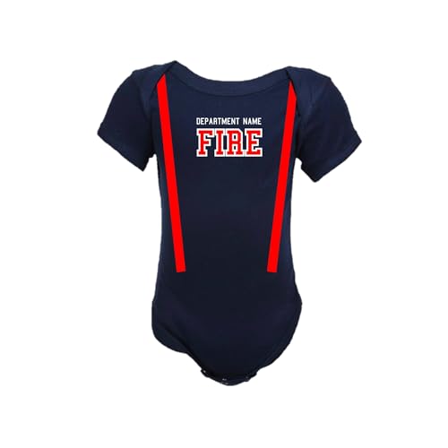 Firefighter Original Personalized Navy Baby Bodysuit2