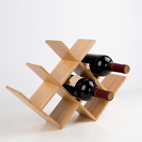 Soporte para botellas de vino de bambú negro miniatura 7