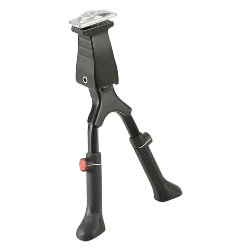 MVTEK Caballete Ajustable. Caballete para Bicicleta de Aluminio. Soporte Ajustable. Caballete para Bicicleta con Soporte Central Doble. Completo con Placa para Bicicleta eléctrica. Caballete para