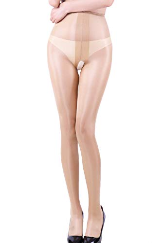 Image of Women's Sexy Shiny Sheer Control Top Tights Silk Stockings Ultra Shimmery High Waist Pantyhose