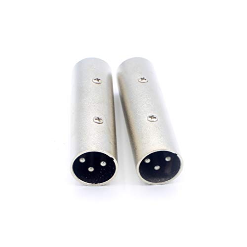 LoongGate XLR Male to Male Adapter, XLR 3 Pin Male to 3 Pin Male Microphone Line Gender Changer - 2 Pack, siliver, XLRM-XLRM - Image 4