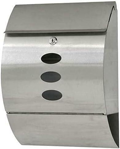 Wall Mount Mailbox Durable Stainless Steel Wall Mounted Lockable Mailbox Letter Box Newspaper Roll Mailbox Poles Mailbox with Post Mailbox Numbers Mail Box Mailboxes for Outside Large Mailbox Mail Box