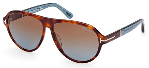 Tom Ford Sunglasses FT 1080 53F Blonde Havana/Shiny Light Blue