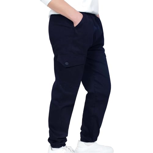 School Uniform for Boys Cute Stretch Elastic Waist Joggers with Pockets Fashion Casual Loose Lightweightt Sweatpants4