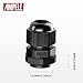 AMPELE Cable Gland 100 Pack PG11 Waterproof Adjustable 5-10mm Nylon Cable Glands with Gaskets, Black(PG11)