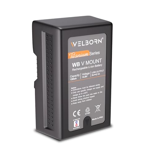 Image of WELBORN V Mount 14.8V 150Wh Rechargeable Li-ion Battery for Broadcast Video Camcorder, V Mount Battery for Sony HDCAM, XDCAM, Digital Cinema Cameras Series and Other Camcorders