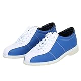 [elesnmb] ボウリングシューズ メンズ/レディー スニーカー ボウリング サービス スキッドプルーフソール 通気性ボウリングボールシューズ ボーリング愛好家 プレゼント 大きいサイズ 21.5cm~28.5cm 男女兼用 (ブルーホワイトブルー（EH-01 A）,24.5cm)