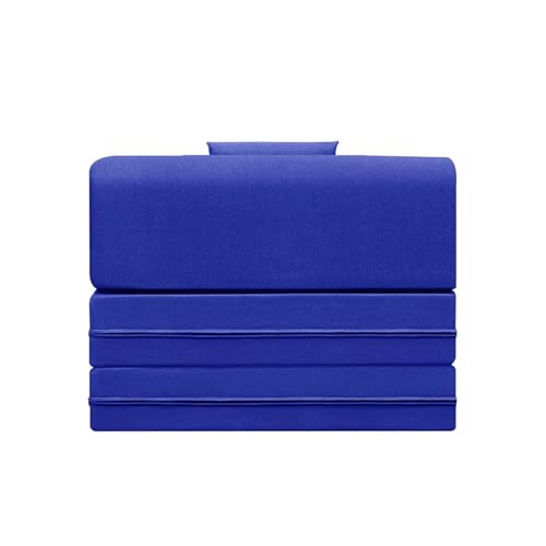Image of Foldable 1-Seater, 3X6 Sofa Bed | Convertible Sofa Cum Bed with Cushion Jute Fabric Perfect for Living Rooms & Guest Rooms - Blue