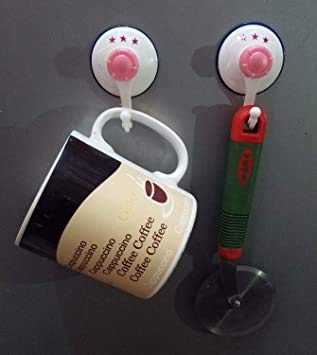 Z L Enterprises Heavy Duty Vaccum Suction Hooks sction Cups Big Size Wall Hook Hanger and Holder Specialized for Kitchen, Bathroom, Restroom etc - Pack of 6