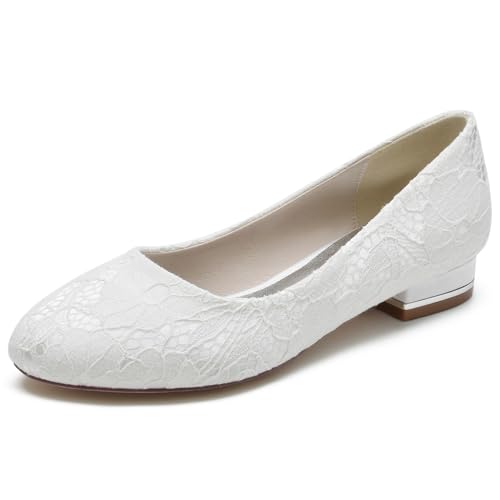 Women Slip On Lace Wedding Flats Wedding Shoes for Bride Shoes