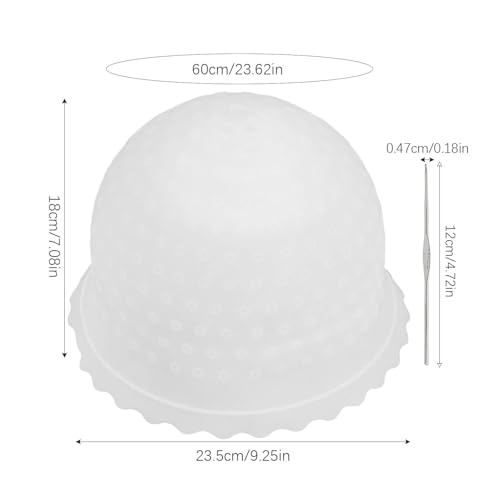 Touca de realce de cabelo de silicone, touca de realce de silicone,Chapéu morrendo com agulha - Chap