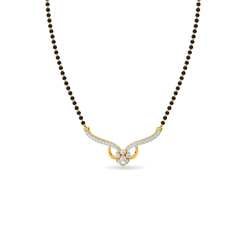 Image of KISNA JEWELS 14KT|18KT BIS Hallmark Pure Gold and Diamond Mangalsutra For Women