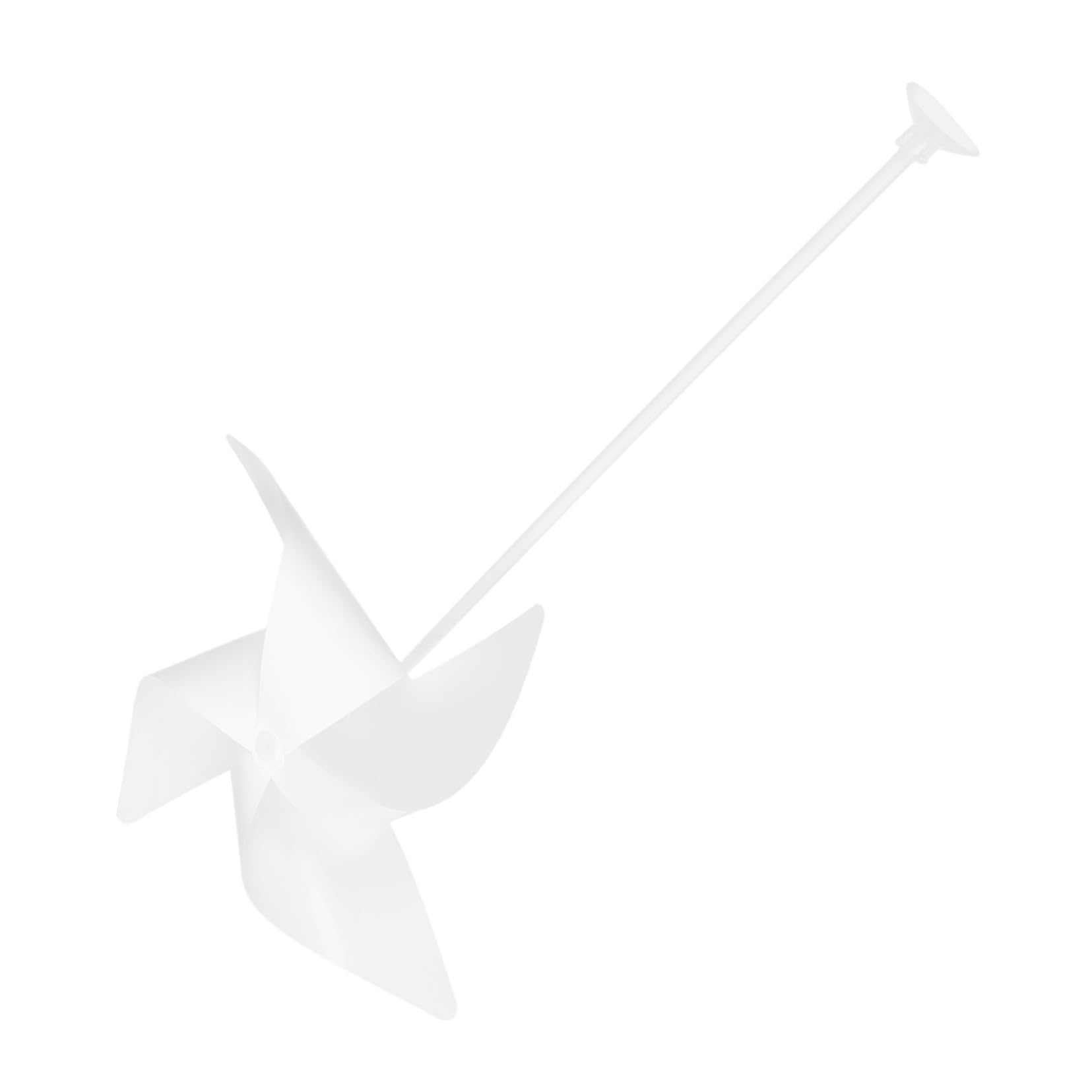 CIYODO 10 Sets White Plastic Windmill Decoration Kit for Outdoor Garden Patio Lawn DIY Craft Material with Suction Base Easy-spinning Sublimation Pinwheels for Family Activities and