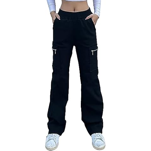 Nuofengkudu Women's High Waisted Cargo Trousers Cover