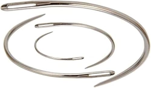 Set of 4 Home Sewing Curved Upholstery Needles Needles for Upholstery, Leather, Carpet Canvas Repair, Sliver Sewing Sharp Needles