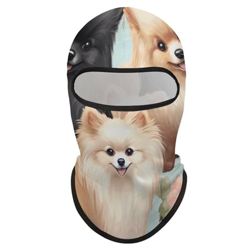 Balaclava para Hombres con Estampado de Pomeranian, Máscara de Invierno para Ciclismo y Esquí, Protección Facial y Cuello Multifuncional miniatura 1