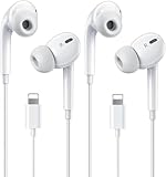 2-Pack Wired Earbuds for iPhone Headphones Earphones Nosie Reduction Built-in Microphone & Volume Control Headsets Compatible with iPhone 14/13/12/11/XR/XS/X/8/7/SE/Pro/Pro Max - White.
