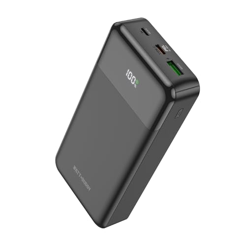 Watt Buddy 20000mAh Power Bank Fast Charging Portable Charger | High-Capacity Battery Pack for iPhone, Samsung, USB-C Devices | Compact & Lightweight Camping Accessories & Travel Powerbank