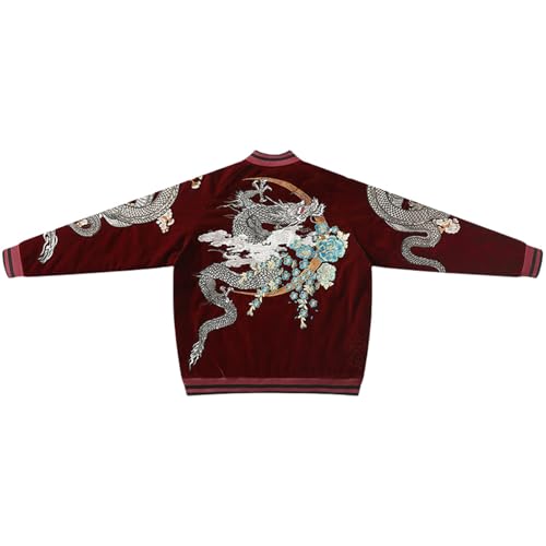 Manteau style chinois pour homme à broderie dragon finitions premium
