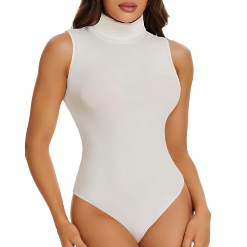 Joyshaper Damen Body Ärmelloser Rollkragenpullover Shirt Thong...