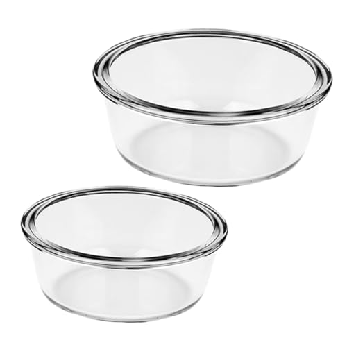 ARTSEWPLY 2 pezzi Ciotole in Vetro Resistente al Calore Scodelle Trasparenti per Insalata Frutta e Cottura in Friggitrice ad Aria Contenitori Multiuso per Casa e Cucina