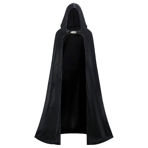 Regenboog Renaissance Velvet Cape for Women Medieval Cape for Women Halloween Gothic Cloak Velvet Cloak Black 59inch/150cm