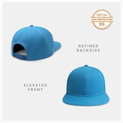 Image of CHOK.LIDS Flat Bill Visor Classic Snapback Hat Blank Adjustable Brim High Top End Trendy Color Style Plain Tone Baseball Cap