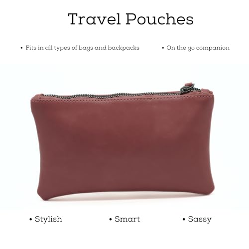 Image of VISMIINTREND Flat Blush Pink Waterproof Zipper Pouches - Document Holder, Pen & Pencil Case, Cosmetic Pouch, Travel Organizer