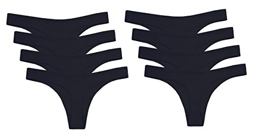 ABClothing Pack de 8 Tangas de algodón Tanga y Tangas XS Negro