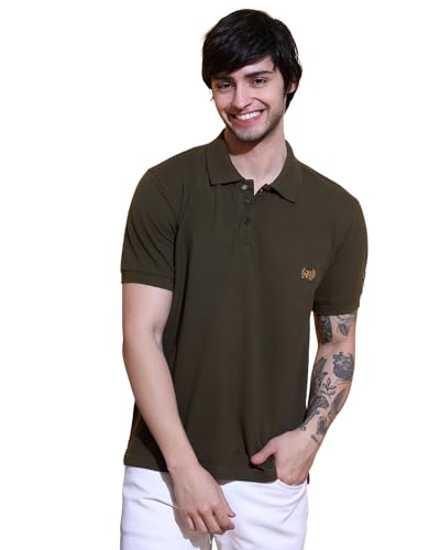 Image of Men's Polo T-Shirt Cotton Casual Comfortable Relaxed Fit Regular Collar Neck Stylish Half Sleeves Daily Office Formal Wear T-Shirt for Men