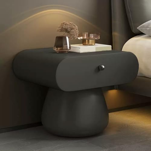 Table de chevet créative au design géométrique gris foncé