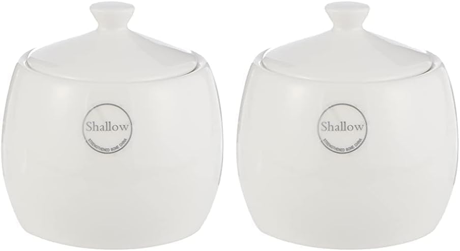 Shallow Hospitality Sugar Bowl, White, 8 Cm, Jx130-M001-01 (Pack of 2)