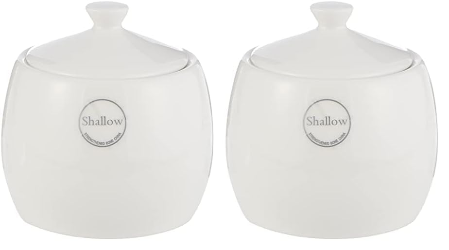 Shallow Hospitality Sugar Bowl, White, 8 Cm, Jx130-M001-01 (Pack of 2)