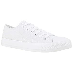 stiefelparadies stiefelparadies Damen Schuhe 142388 Sneakers Weiss Weiss Spitze 36 Flandell