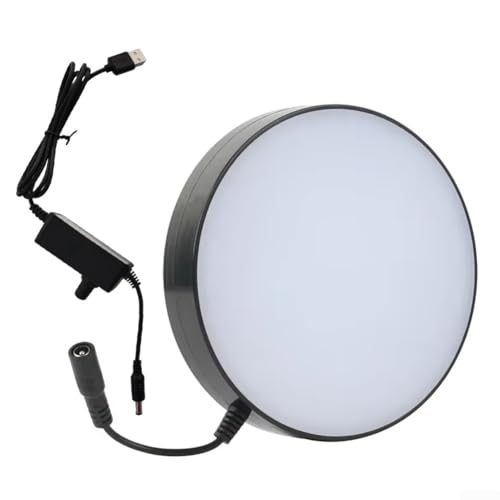 Eawfgtuw Sorgente luminosa ad anello a LED con luminosità regolabile per microscopio stereo, illuminatore ad alto CRI, diametro 133 mm, luce inferiore, controllo intensità 0-100%