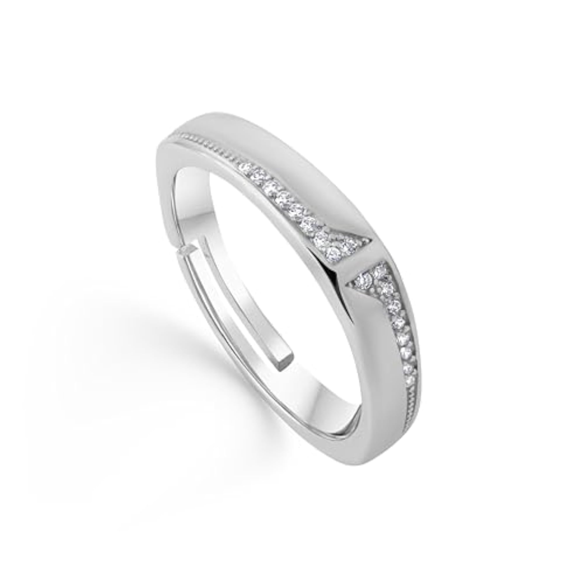 925 Sterling Silver Noble Shine Cubic Zirconia Finger Ring for Men