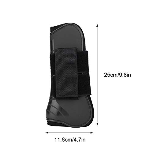 1 Pair Equine Knee Boot Professional Horse Leg Boot Horse ing Protection Boot Horse Leg Support Wrap Boots (Black)