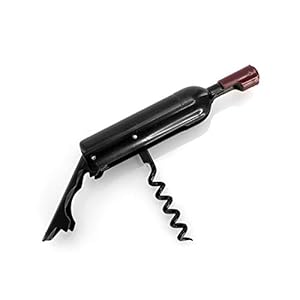 Magnetische kurkentrekker in de vorm van een wijnfles, zwart, in kartonnen verpakking, details voor bruiloften, gasten…