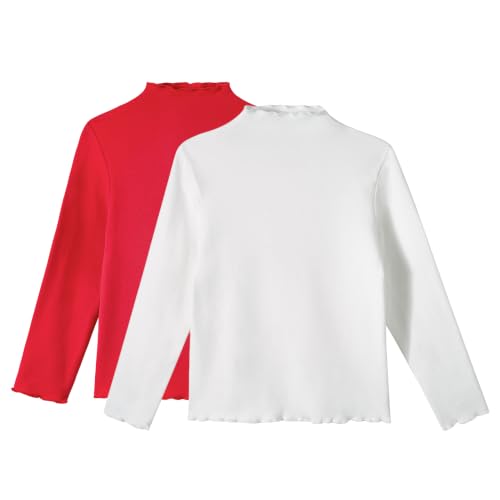 Miipat Niña Camiseta Manga Larga, Pack 2 Cuello Alto Básica Térmico Punto