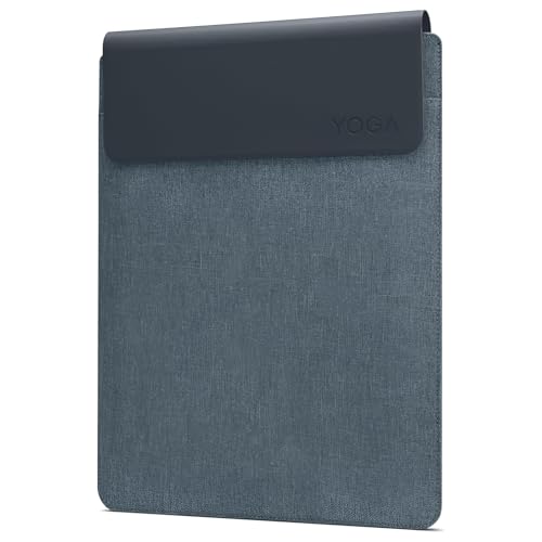Lenovo Housse de Yoga pour Ordinateur Portable - 14,5 - Fermeture magnétique - Fine et légère - en matériaux recyclés - Poche séparée pour Accessoires - Bleu Sarcelle
