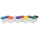 Sargent Art 22-1610 No-Spill Paint Cups with Flip Open Lids, Set of 10