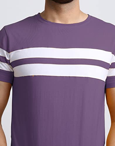 Image of RodZen Men's Cotton Regular Fit Striped T-Shirts (Pack of 2)