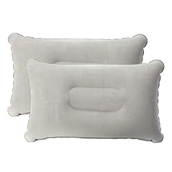 EIHI Almohada Inflable De Viaje Suave para El Cuel...: Ligero y cómodo: fabricado con tela de PVC suave y ultraligera, duradero y fácil de limpiar, brinda una experiencia cómoda mientras viaja. Fácil de inflar: diseño de inflado rápido, solo se necesitan unas cuantas respiraciones para llenarlo y mantene...