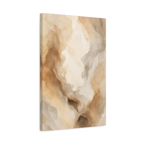 Tableau abstrait de salon de haute qualité marron et beige vertical