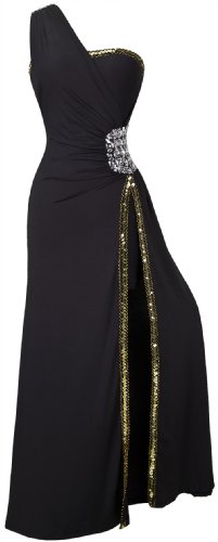 Angel-fashions Une Epaule clivage Gauche Prom Robe...