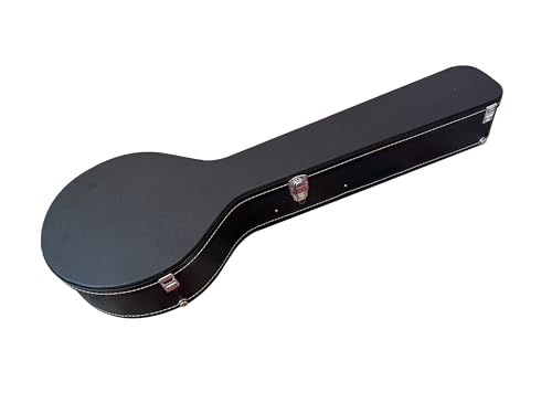 Lykos Microgroove Pattern Leather Wood Banjos Case Black (5/6 string)