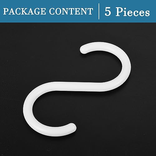QUARKZMAN S Aufhängehaken x 5Stk. Plastik S-Form Aufhänger für Küchenutensilien, Gartenpflanzentöpfe, Weiß